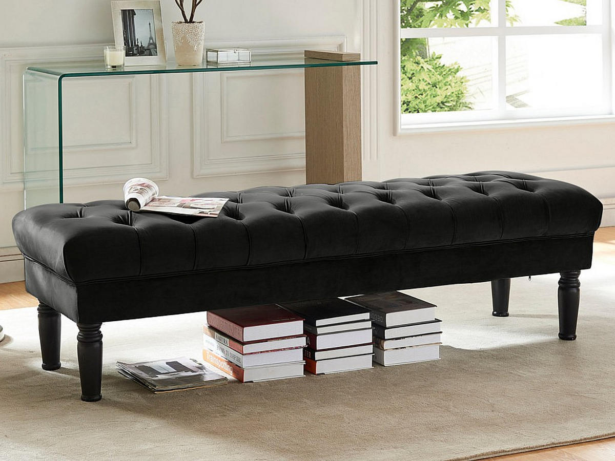 SITZBANK - -Sitzer - Samt, Stoff - Schwarz - RINALDO - Schwarz, Textil (160/46/50cm) - Vente-Unique