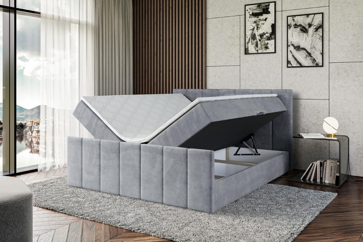 BOXBETT MOETI-Z - 120x200 cm - H4 - Grau - Grau, Holzwerkstoff (120/200cm) - ALTDECOR