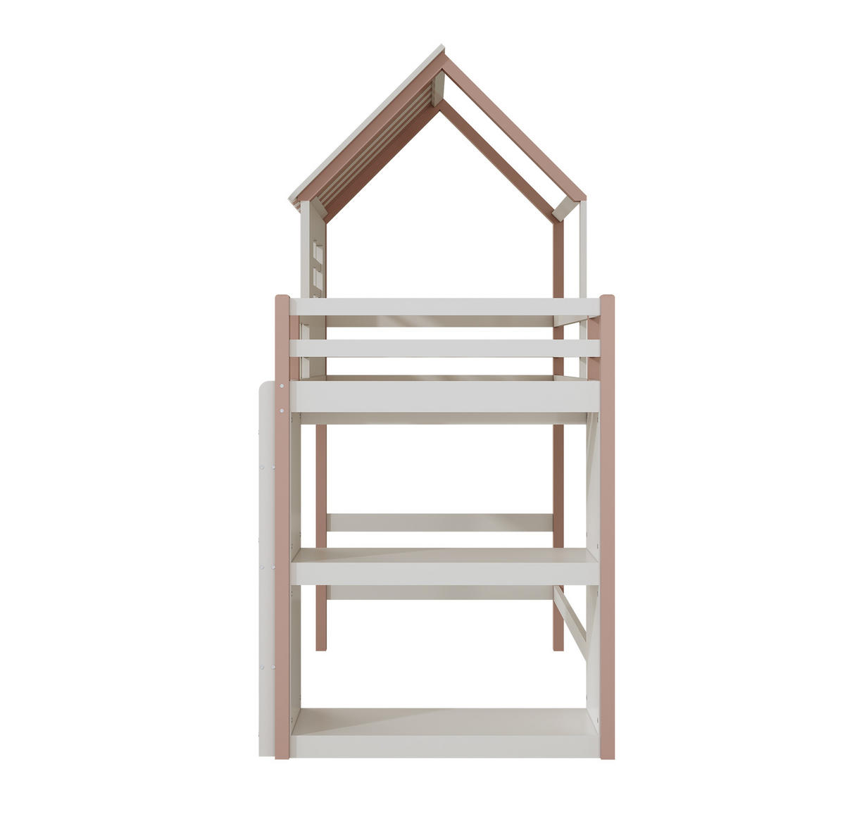 KINDERBETT 90/200 cm, Rosa mit Stauraum und Sicherheitsleiter - Rosa, Holz (90/200cm) - MIVRAY