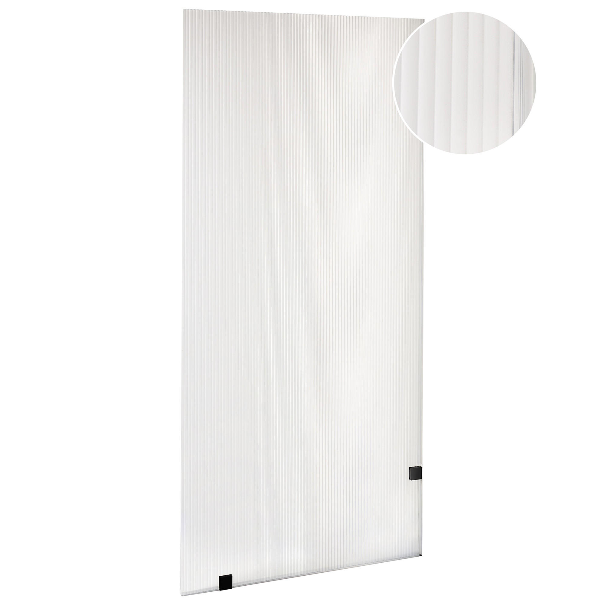 DUSCHWAND 90/195 cm Transparent Mahuida - Transparent/Schwarz, Glas (90/195cm) - Beliani