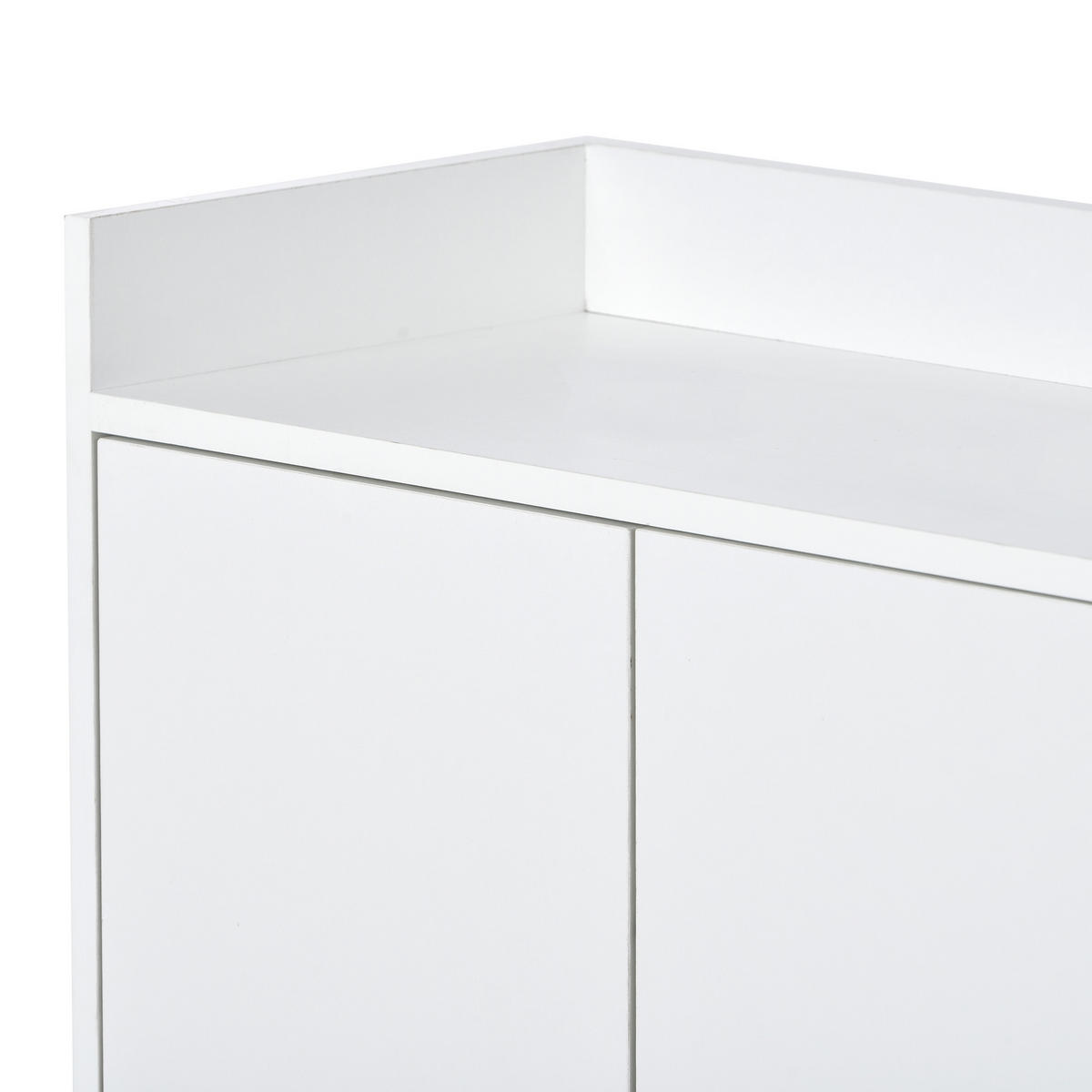 SIDEBOARD in Weiß Anrichte mit 4 Türen für Esszimmer, Küche und Wohnzimmer, B120/T30/H80 cm - Goldfarben/Weiß, Holzwerkstoff/Metall (120/80/30cm) - STILVORA