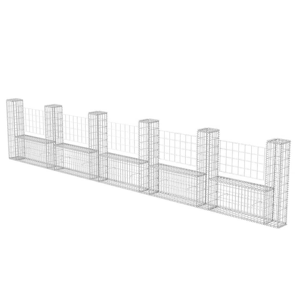 vidaXL Gabionenkorb Silber 20x100 cm