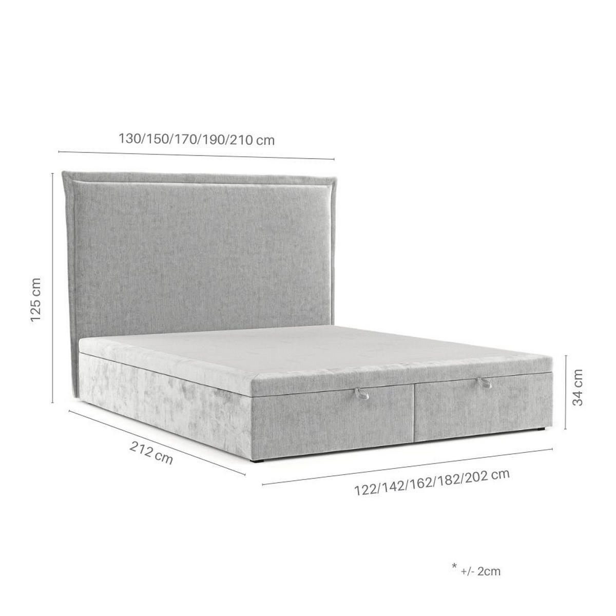 POLSTERBETT Eliot mit Stauraum 120/200 cm Creme im Alta Stoff - Creme/Schwarz, Holz/Holzwerkstoff (120/200cm) - AltaBeds