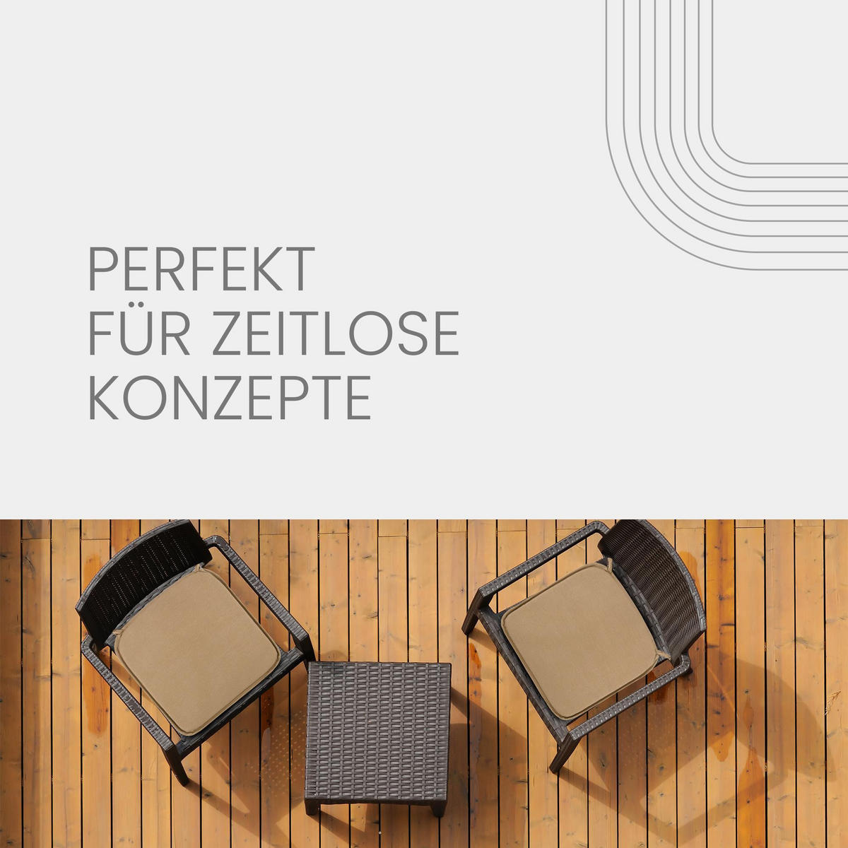 SITZKISSEN Canvas 38x38cm Hellbraun 2er-Pack - Braun, Textil (38/38/2cm)