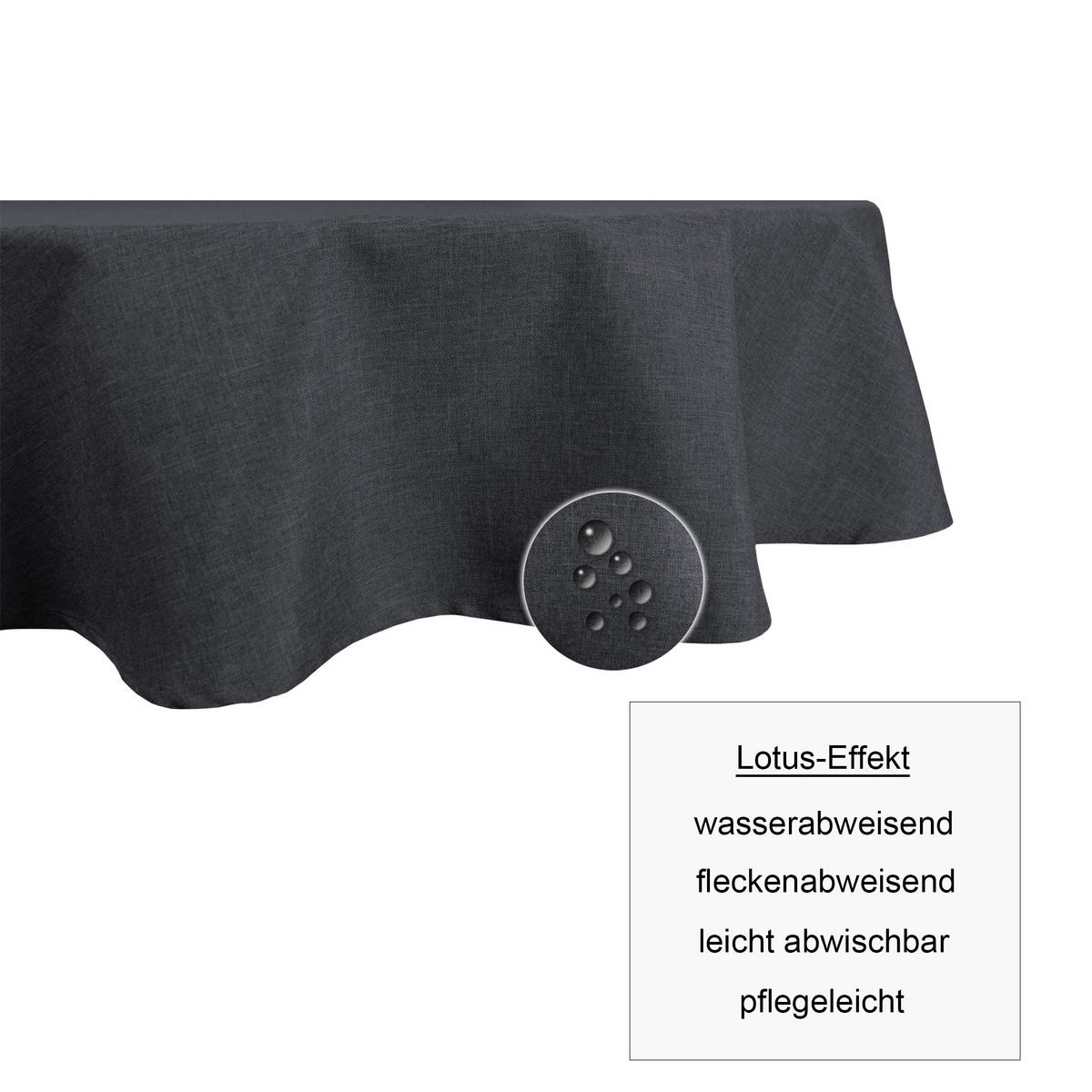 TISCHDECKE Leinenoptik 130/220 cm oval Anthrazit - Anthrazit, Textil (130/220cm) - TiborTex