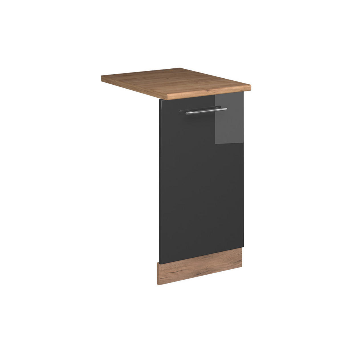 ČELNÍ PANEL MYČKY Fame-Line Antracitový vysoký lesk - medově dubová/vysoce lesklá černá, kompozitní dřevo (45/81.8/1.6cm) - Vicco