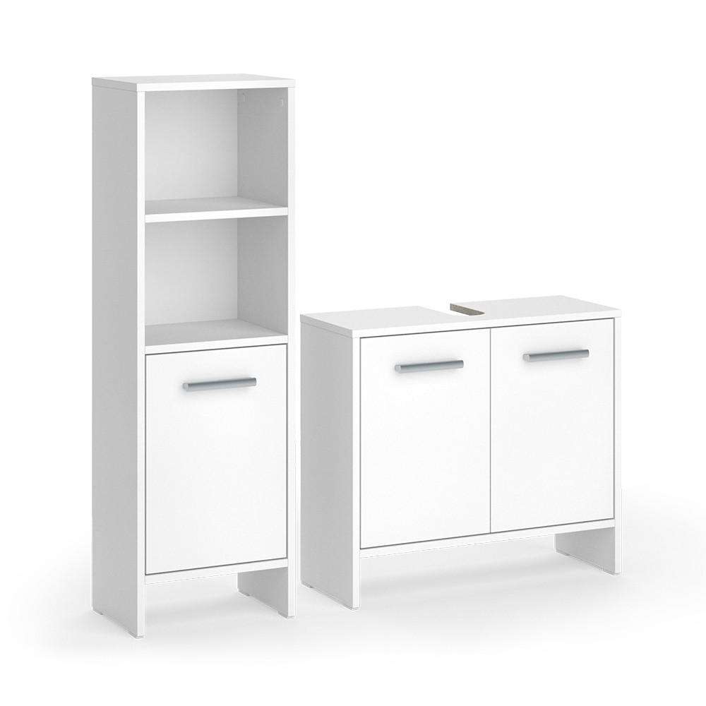 BADRUMSMÖBELSET Karli Vit 2 delar 57/63.8/26.3 cm