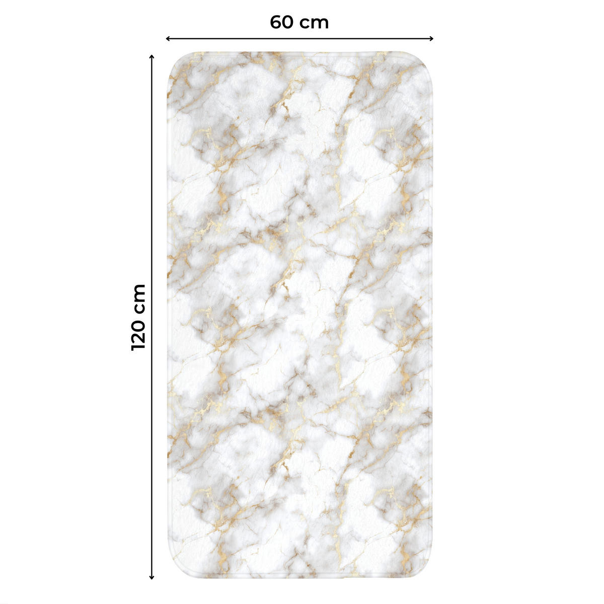 WC PŘEDLOŽKA Zlaté žilky - Mramor - Bílý 60x120 cm - bílá, textil/plast (60/1cm) - OnlyWow