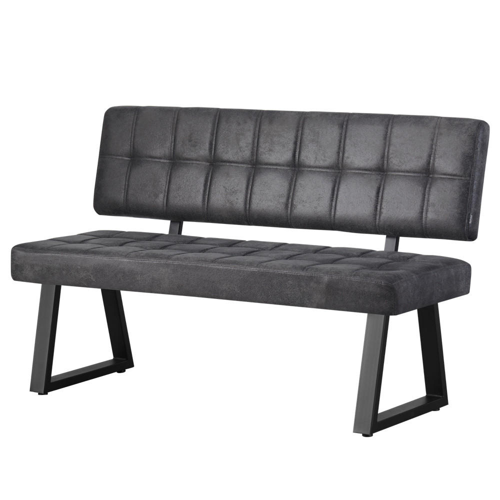 SITZBANK SIGFRID - Anthrazit, Textil/Metall (140/88/58cm) - B&D Home