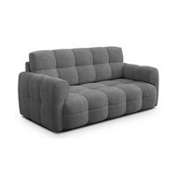 SOFA MELLOW 2,5-Sitzer, grau - Schwarz/Grau, Holz/Textil (183/87/98cm) - Courtois Laville