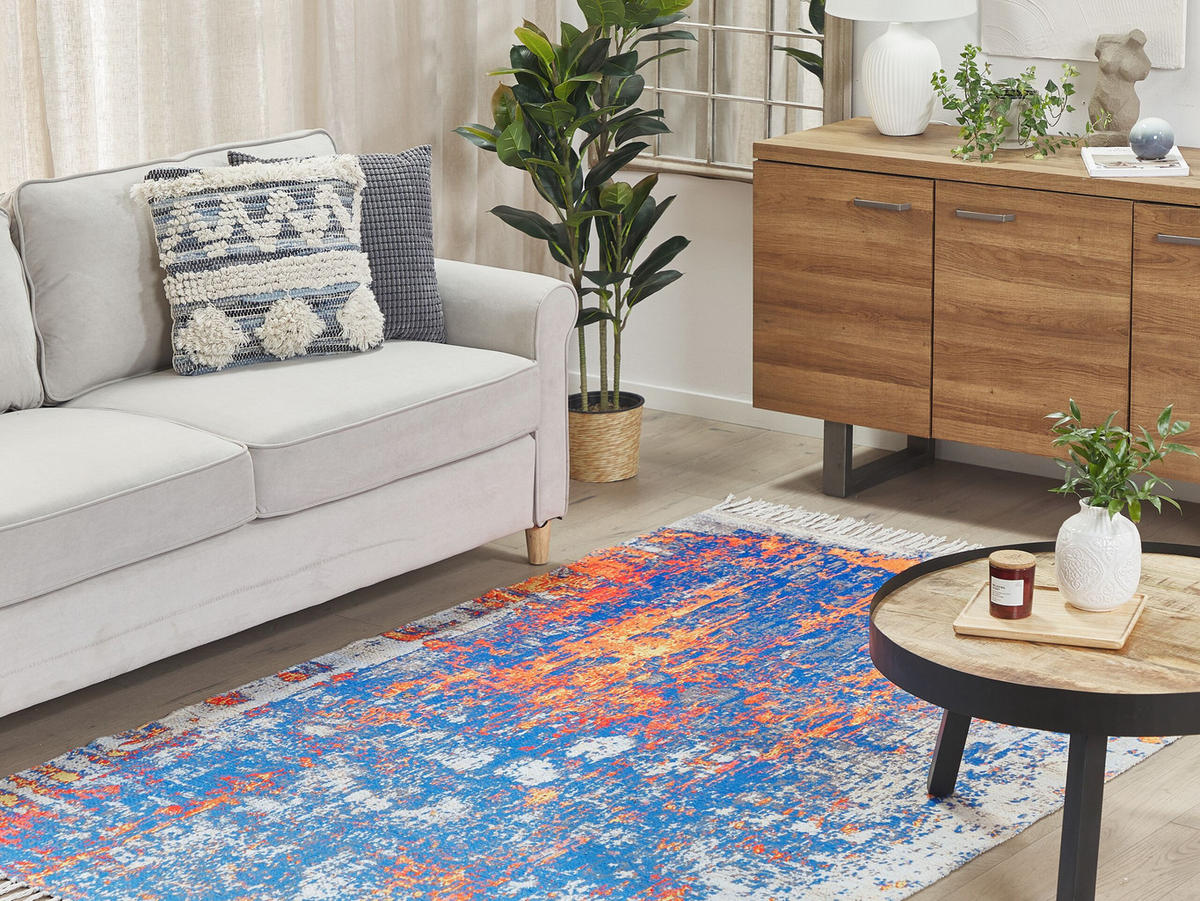 KURZFLOR-TEPPICH Acarlar 200/140 cm - Multicolor, Kunststoff (140/200cm) - Beliani
