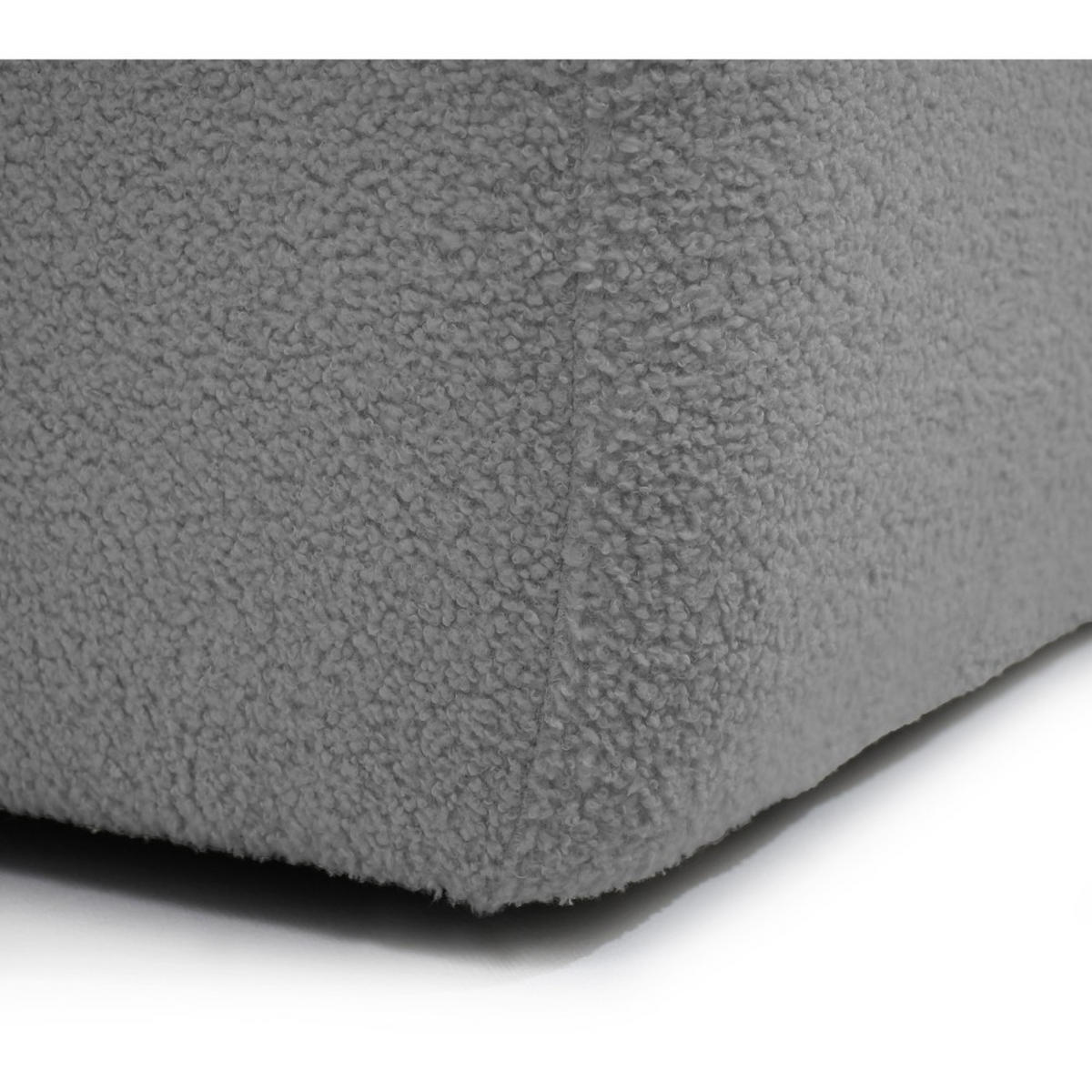 WOHNLANDSCHAFT Noel mit Schlaffunktion, Dunkelgrau, Bouclé-Stoff - Dunkelgrau, Holzwerkstoff (375/93/163cm) - Beautysofa