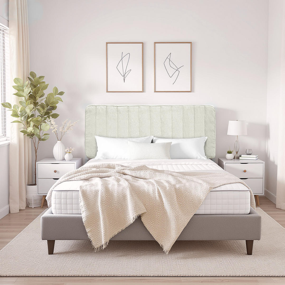 KOPFTEIL Kaschmir-Leinen-Mischgewebe 60*100cm - Beige, Textil (10/60/100cm) - Vercart