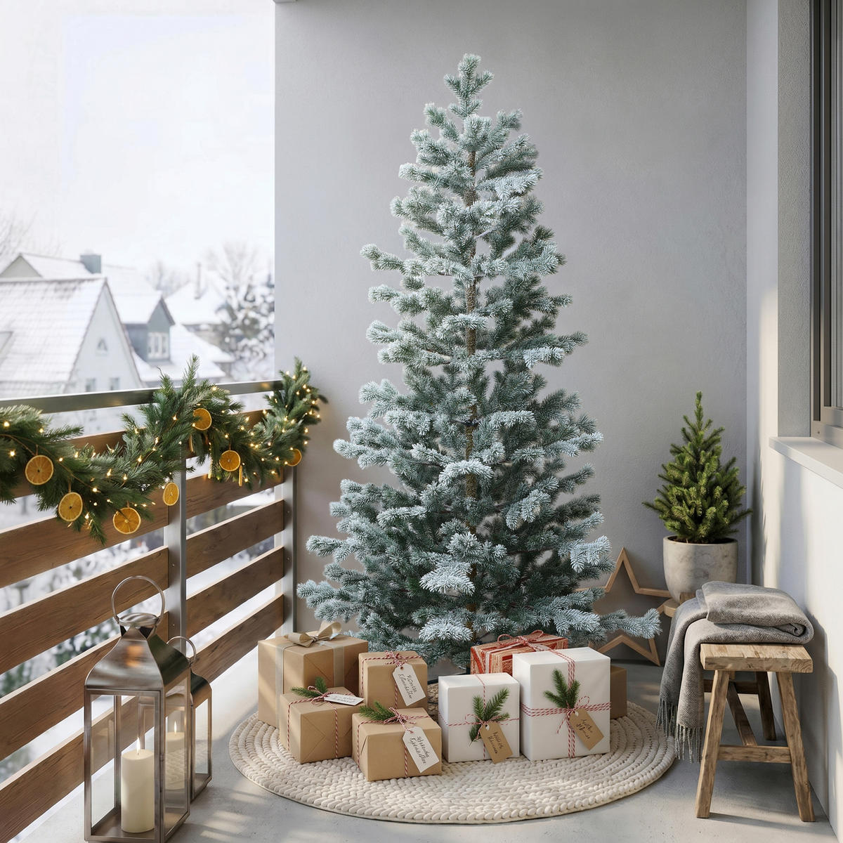 WEIHNACHTSBAUM künstlich 180 cm, 1450 PE-Spitzen, Metallständer - Grün, Kunststoff (107/180cm) - Hometopia