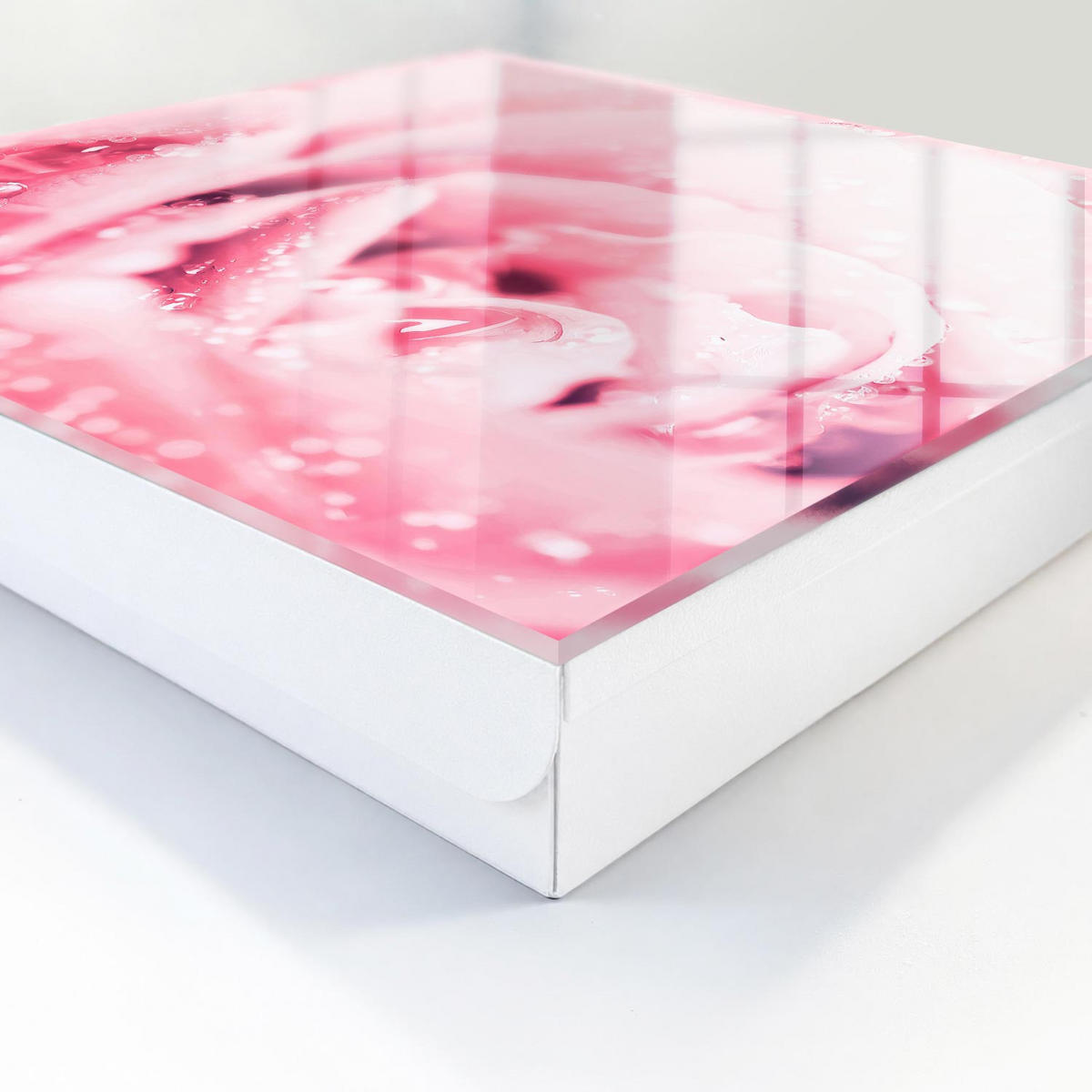 SCHLÜSSELBOX Weiß 30x30 cm – Türöffnung nach rechts - Rosenzartheit - Pink, Metall (30/30/5cm) - TULUP
