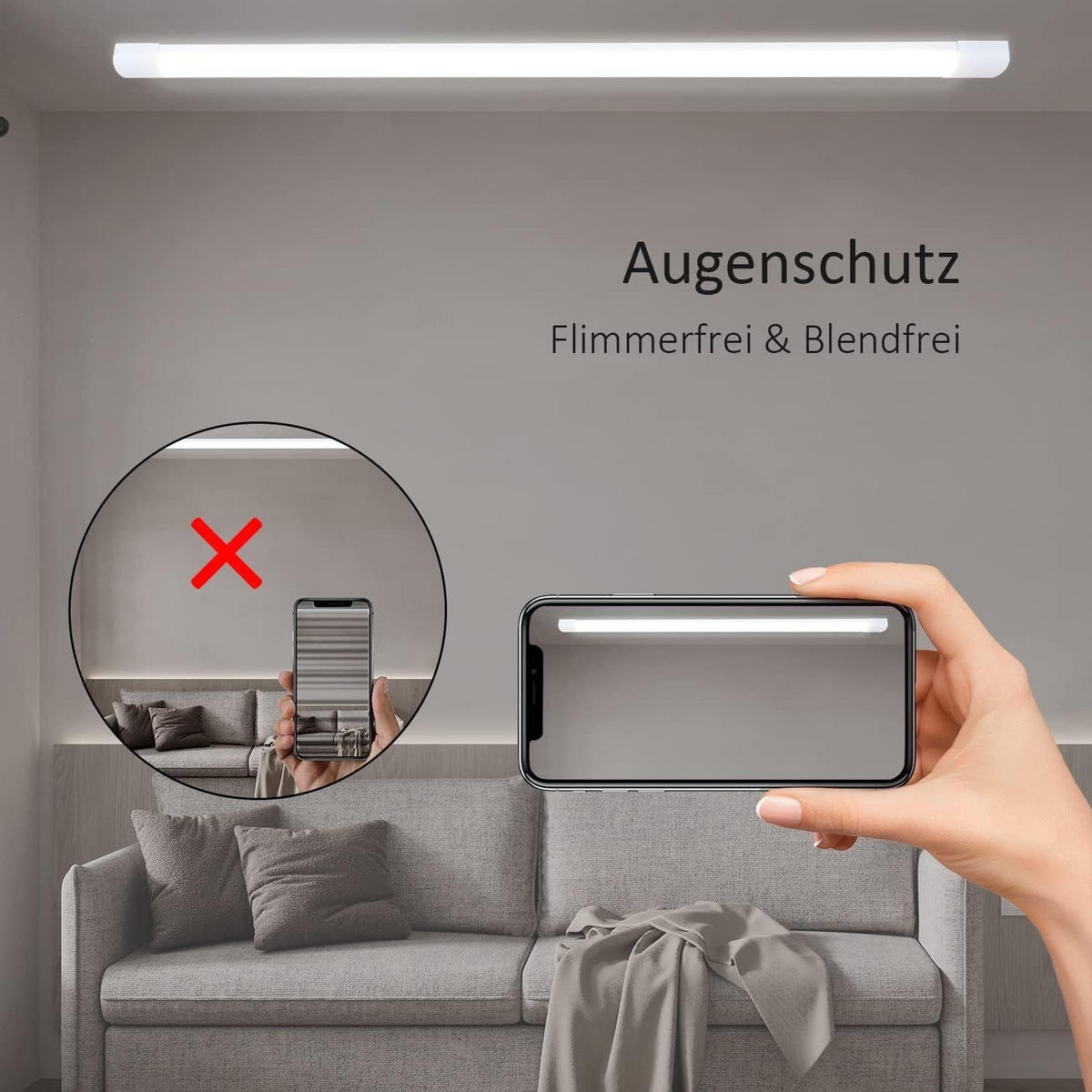 LED-DECKENLEUCHTE 120/5.7/2.6 cm - Weiß, Kunststoff (120/5.7/2.6cm) - Nettlife