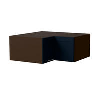 ECKAUFSATZSCHRANK Oslo W14/90/36 Lava / Indigo Matt 90 / 90 / 36cm - Dunkelgrau/Dunkelblau, Holz/Holzwerkstoff (90/36/90cm) - Feldmann-Wohnen