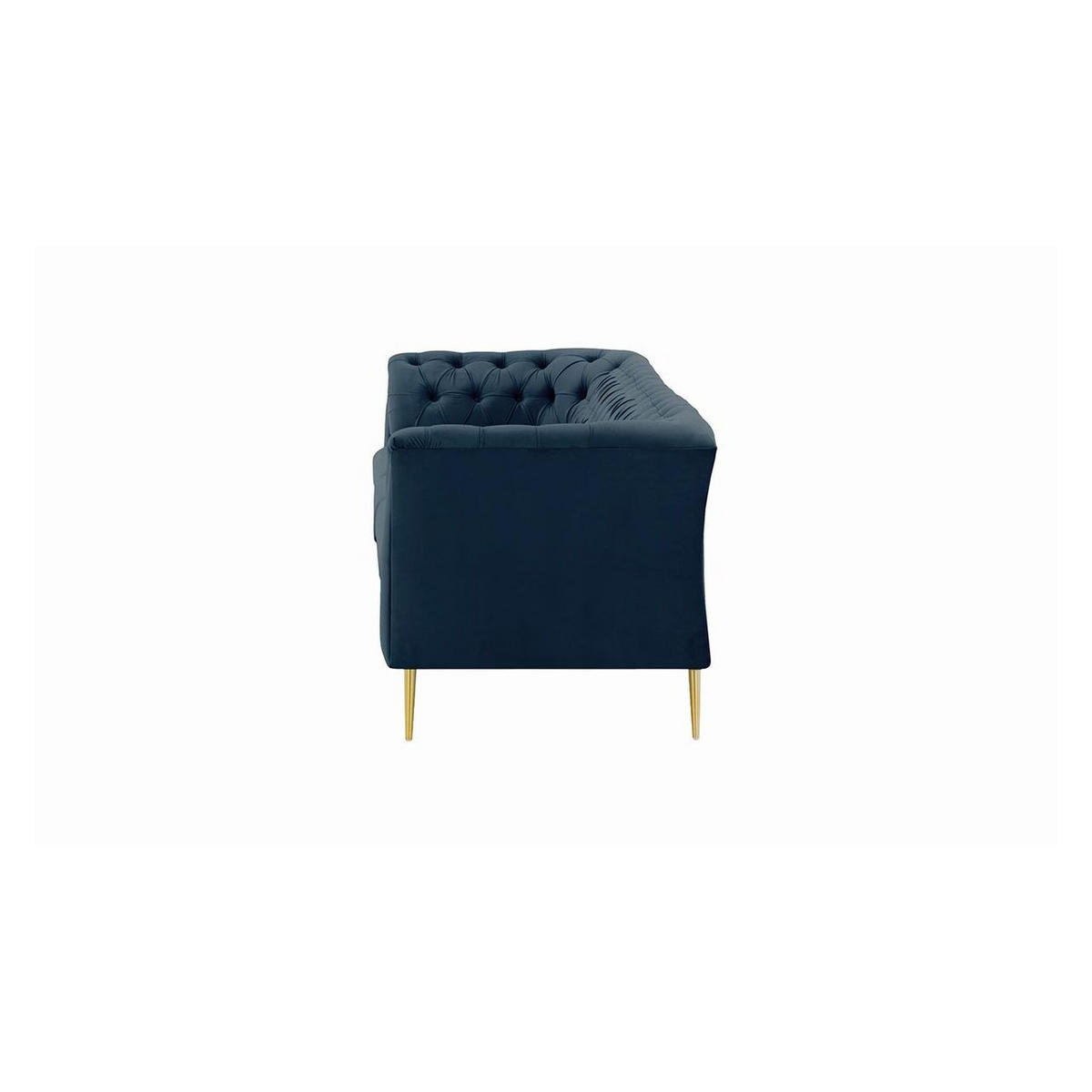 DREISITZER-SOFA Chesterfield Modern-Velluto 11 - Dunkelblau, Holz/Textil (248/74/80cm)