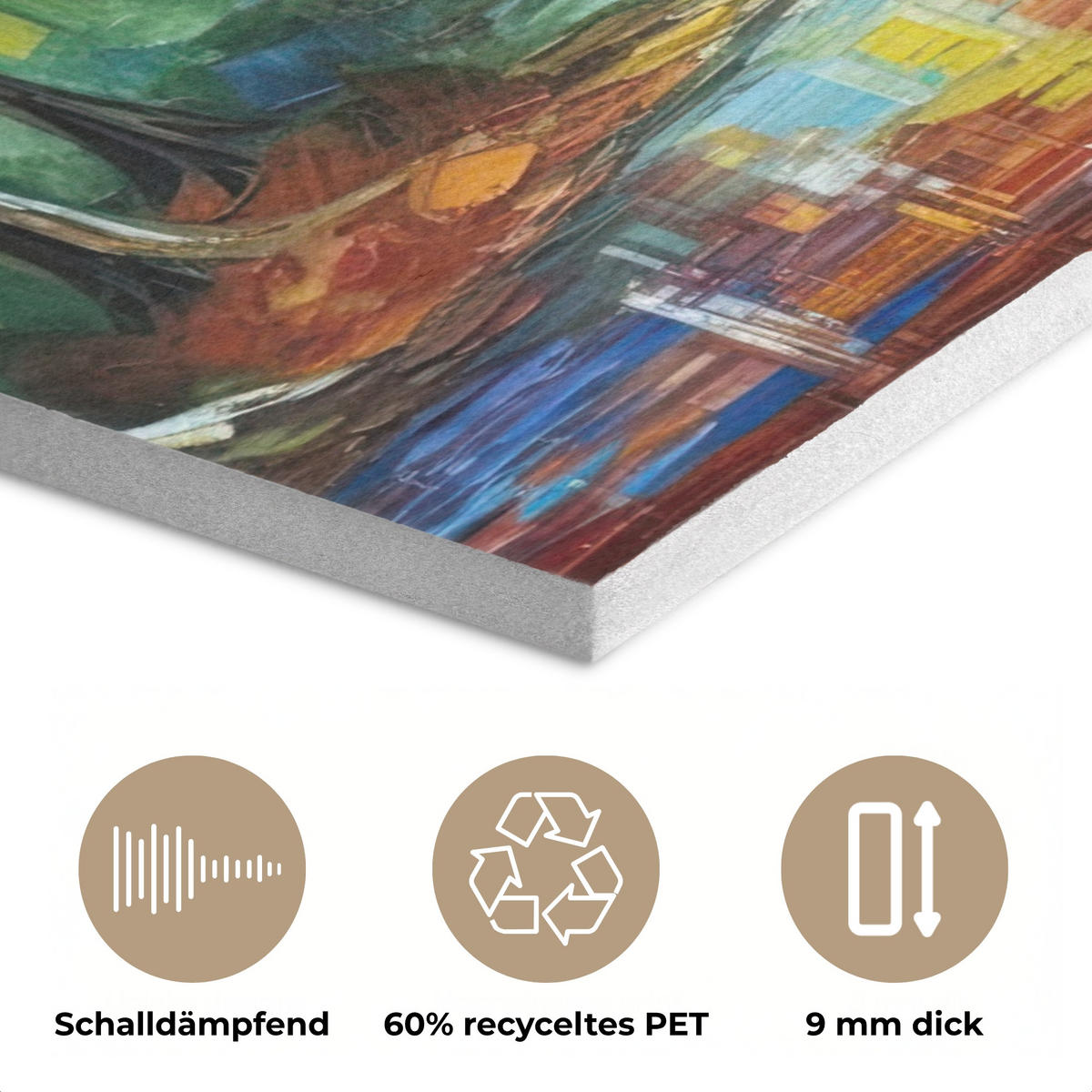 AKUSTIKBILD Landschaft - Wald - Farben - Natur Wandbilder 60x80 cm - Multicolor, Textil (60/80/0.9cm) - MuchoWow