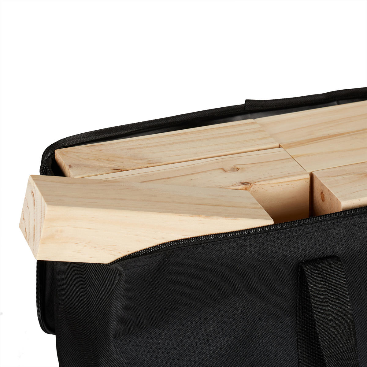 WACKELTURM Natur Schwarz Birkenholz 54-teilig mit Tasche - Hellbraun, Holz/Textil (21/21cm) - Relaxdays