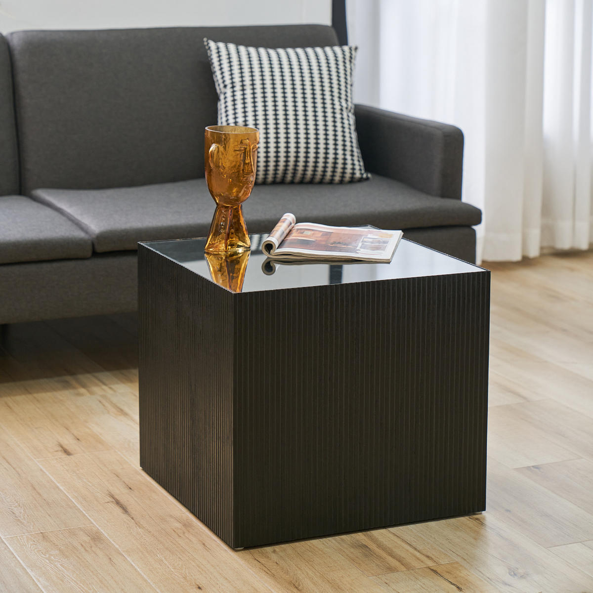 BEISTELLTISCH EVA Schwarz/Schwarz - Schwarz, Holzwerkstoff (50/50/45cm) - SVITA