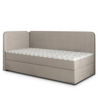 BOXBETT GINA 100x200 cm mit Matratze und Topper, H2+H3 - Beige - Beige, Holz (100/200cm) - MASSENO