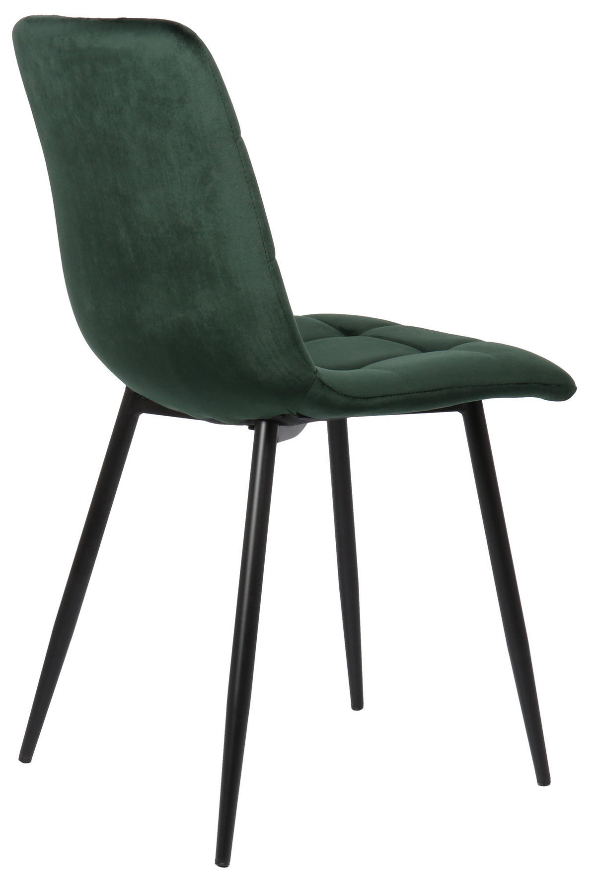 ESSZIMMERSTUHL Till, 2er Set, Samt, Gestell Metall matt Schwarz Grün - Schwarz/Grün, Textil/Metall (45/88/52cm) - TPFLiving