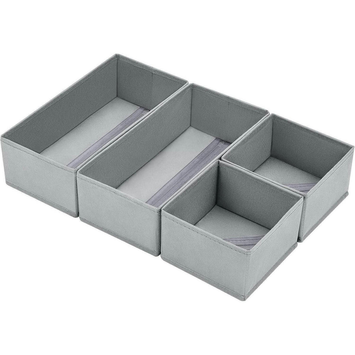 SCHUBLADEN Organizer 4-teiliges Set Grau - Multicolor, Textil (15/9/30cm)