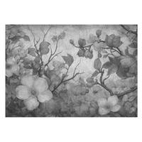 FOTOTAPETE 208x146 cm - Blütenzweig - Schwarz, Textil (208/146cm) - Wallfluent