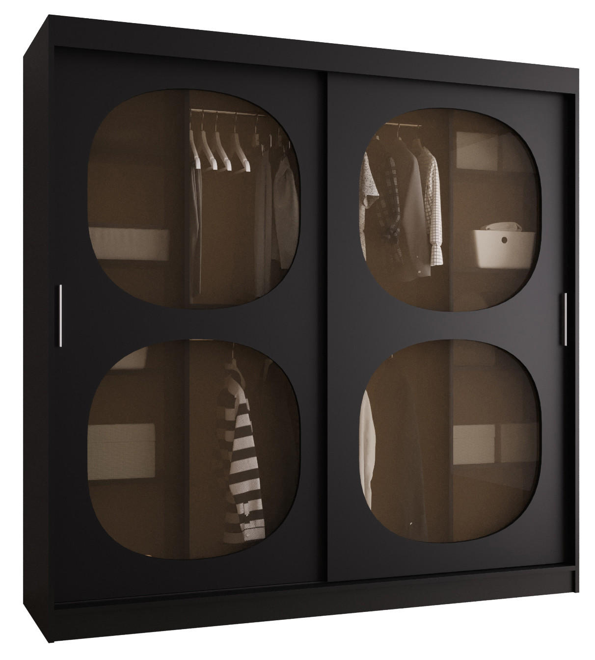SCHWEBETÜRENSCHRANK 200/200/62 2-türig - Schwarz, Holz (200/200/62cm) - Abiks Möbel