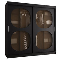 SCHWEBETÜRENSCHRANK 200/200/62 2-türig - Schwarz, Holz (200/200/62cm) - Abiks Möbel