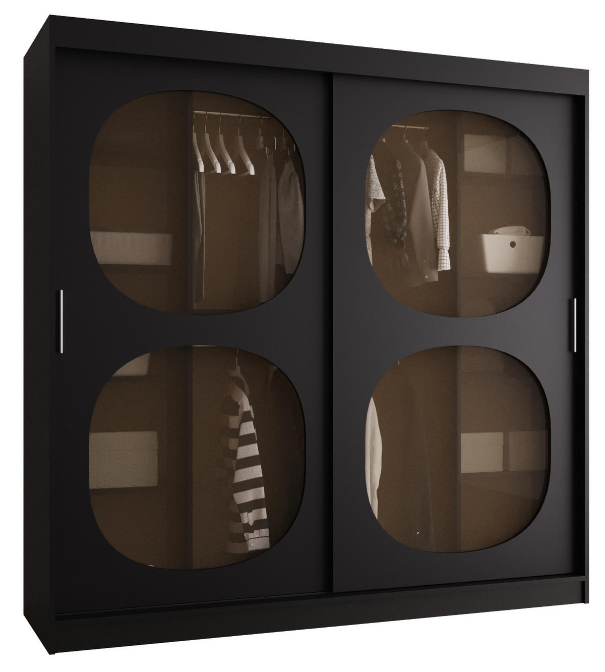 SCHWEBETÜRENSCHRANK 200/200/62 2-türig - Schwarz, Holz (200/200/62cm) - Abiks Möbel