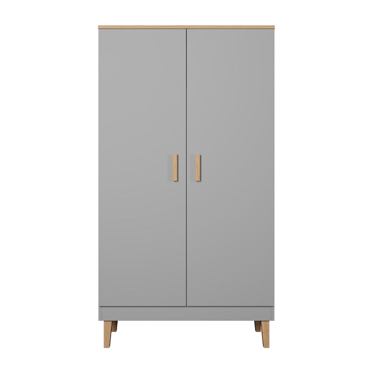 SCHRANK 2 Türen Denver Grau - Grau, Holzwerkstoff (55/184/100cm) - Petits-meubles