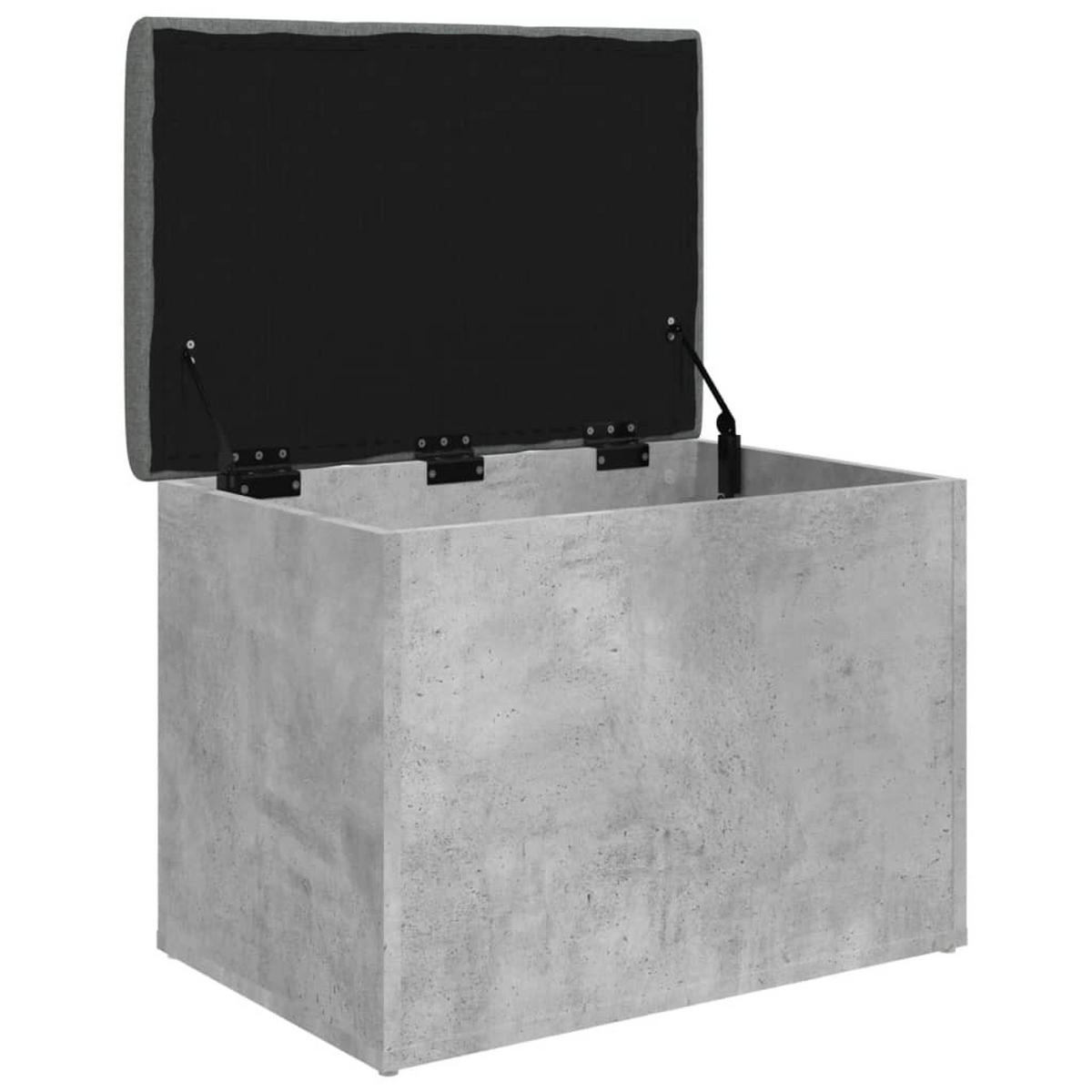 SITZBANK Jona mit Stauraum Betongrau 62x42x45 cm - Hellgrau, Holz (62/45/42cm) - DELUKE