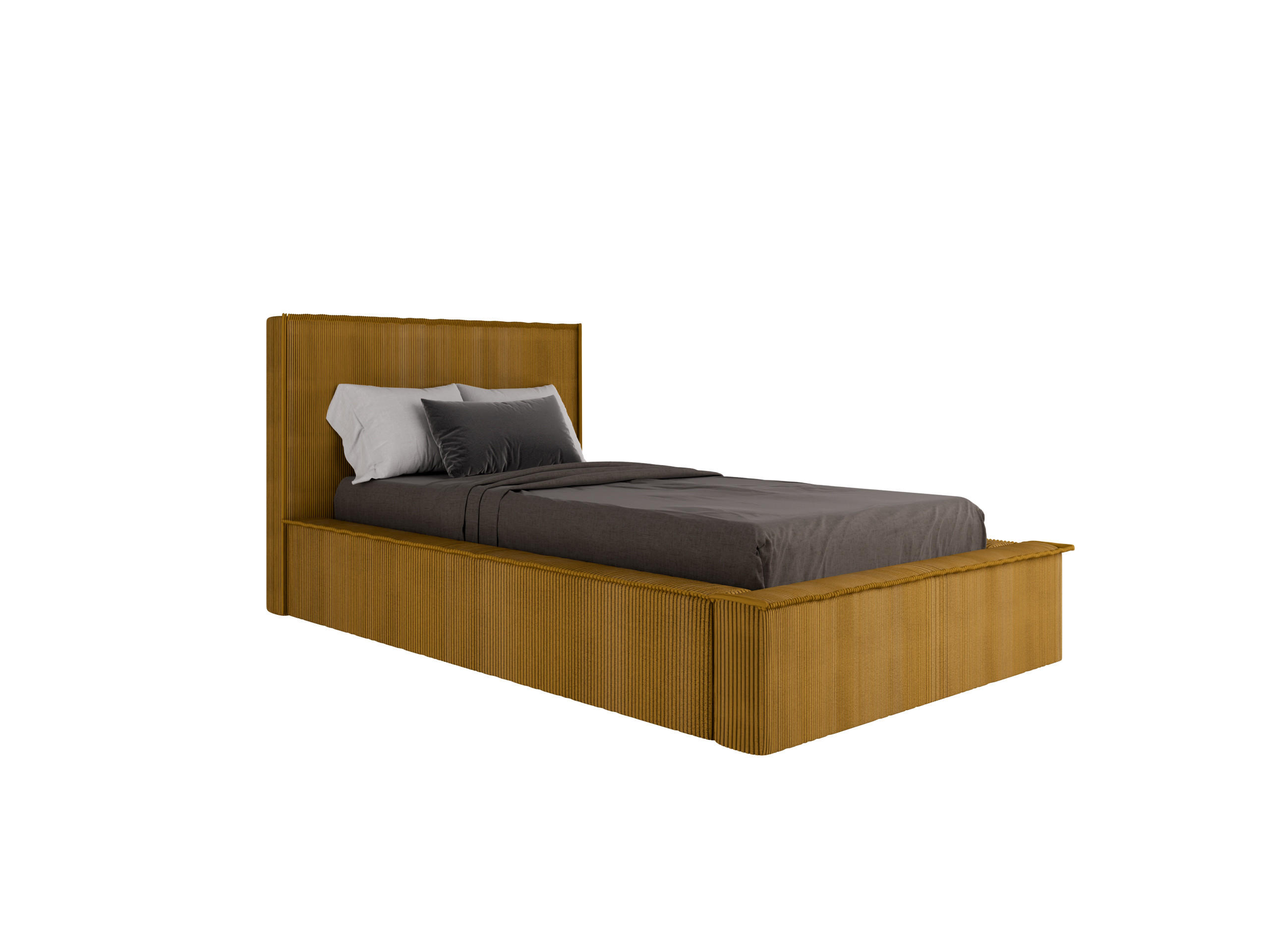 POLSTERBETT SANA 100x200cm Elegantes Polsterbett für modernen Wohnstil , ohne matratze, Currygelb - Currygelb, Holz (100/200cm) - Panda Möbel