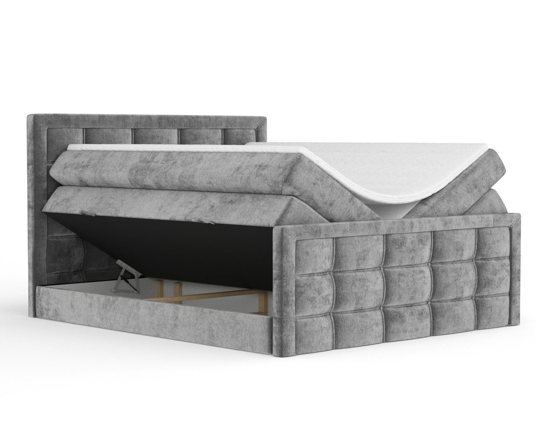 BOXSPRINGBETT Ambrosia Grau 140/200 cm - Schwarz/Grau, Holz/Holzwerkstoff (140/200cm) - Maison de Reve
