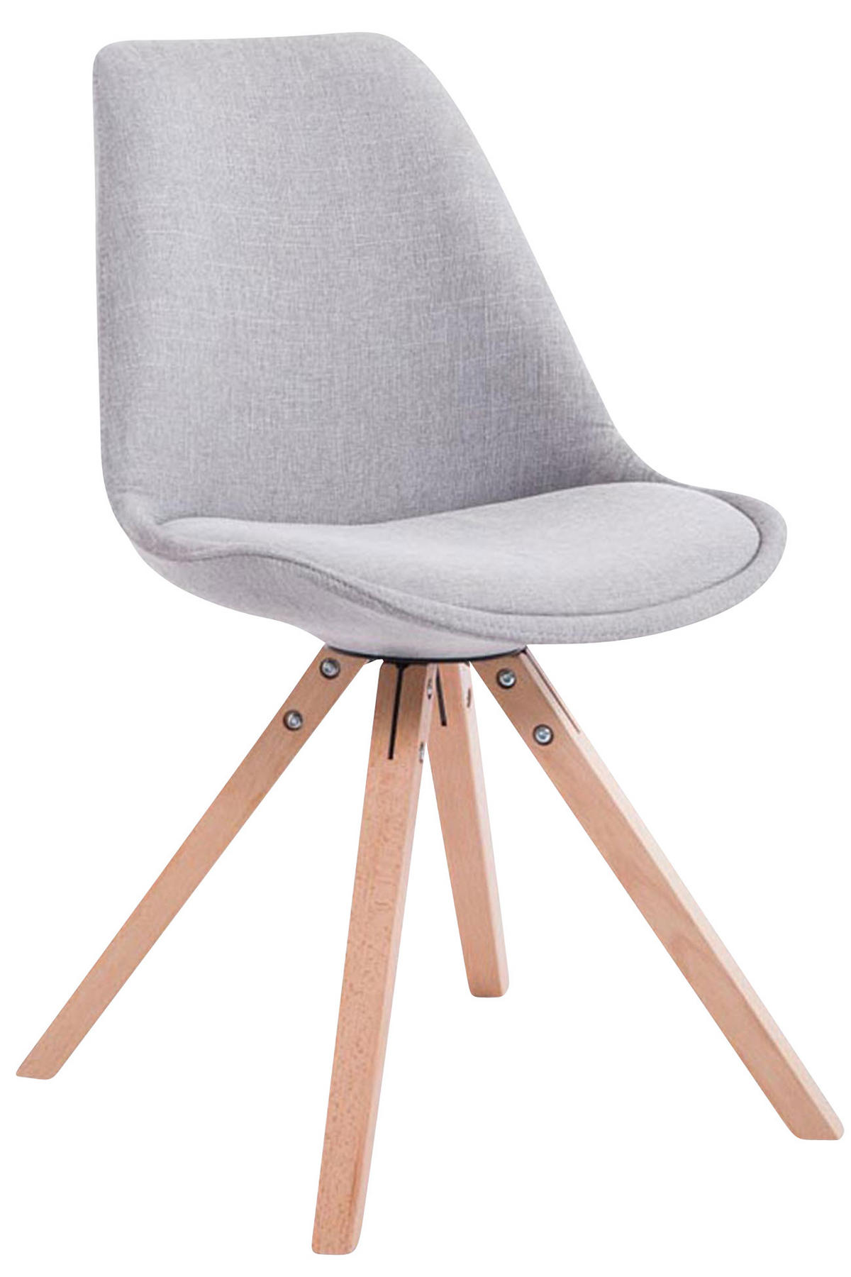 BESUCHERSTUHL Toulon, 4er Set Stoff, Gestell Holz Square Natura Grau - Naturfarben/Grau, Holz/Buchenholz (48/83/56cm) - TPFLiving