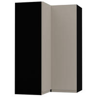 ECKHÄNGESCHRANK Avellino W14/60 Schwarz / Cashmere Acryl Matt 60 / 60 / 96cm - Beige/Schwarz, Holz/Holzwerkstoff (60/96/60cm) - Feldmann-Wohnen