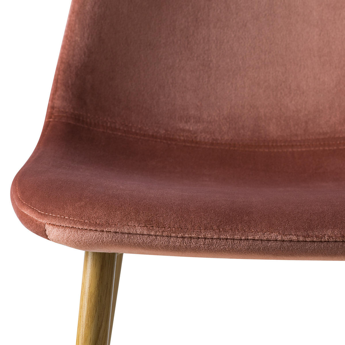 POLSTERSTUHL - Samt / Metall, Eiche Dekor - Rosa, Textil (44/87/53cm) - home24