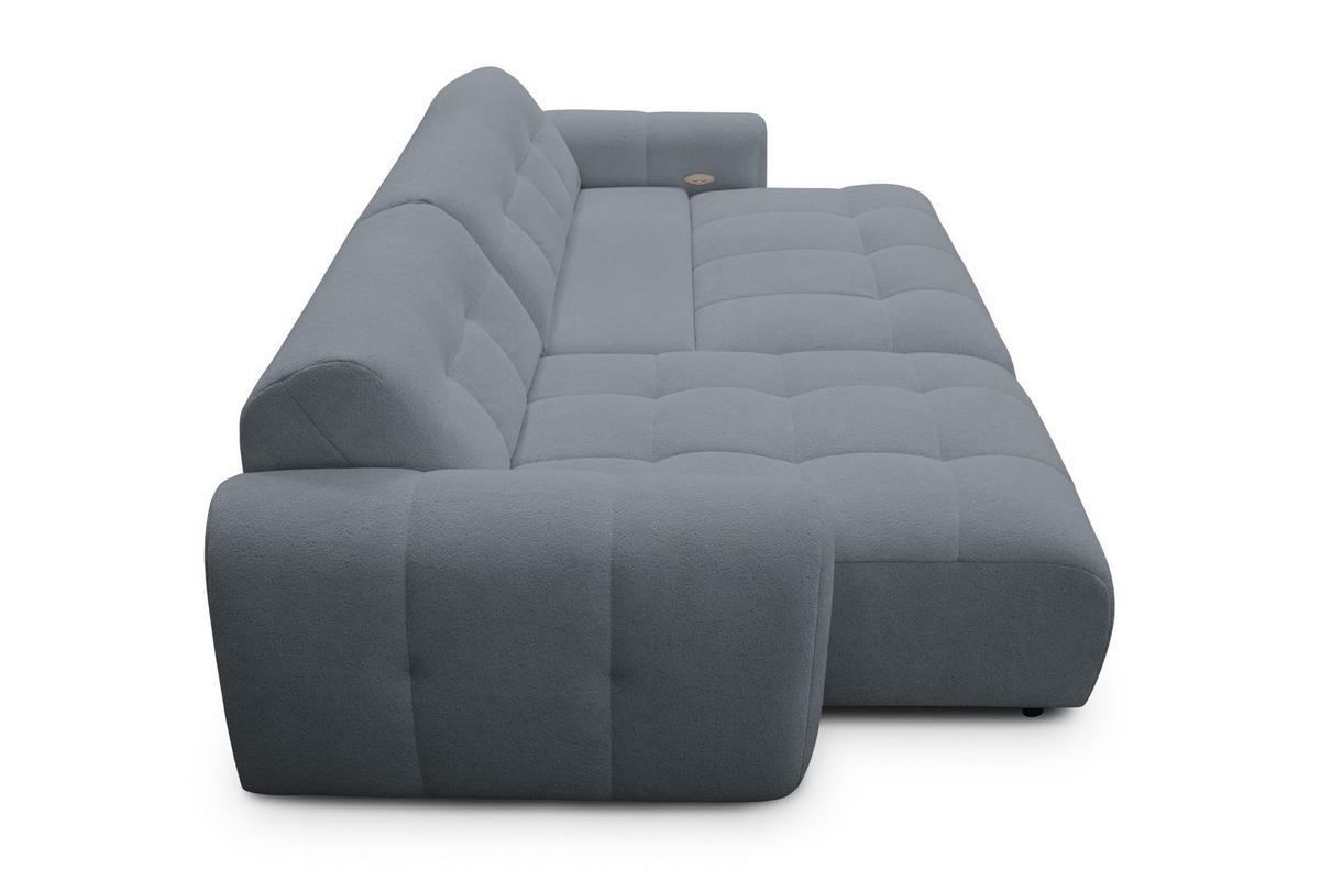 ECKSOFA LUMERO 4-Sitzer LINKS, graphitfarben - Schwarz/Graphitfarben, Holz/Textil (275/166cm) - Courtois Laville