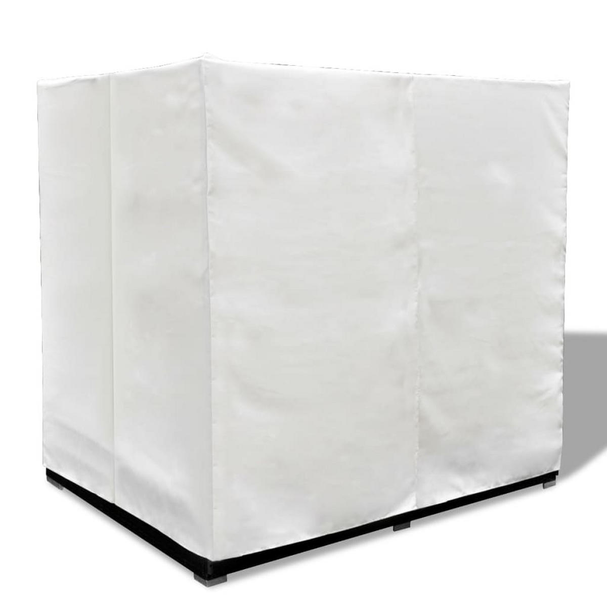 SONNENLIEGE mit Vorhängen, 197/140/180 cm, aus Poly Rattan, Schwarz - Creme/Schwarz, Kunststoff/Textil (140/180/197cm) - vidaXL