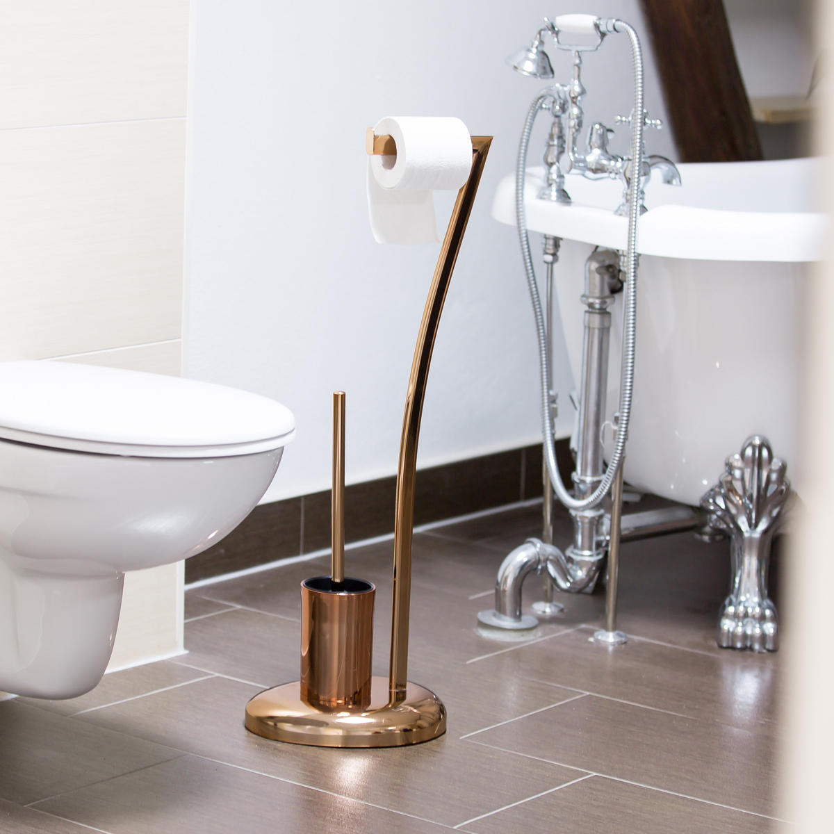 STAND WC - Kupferfarben, Metall (21/75/26cm) - Relaxdays