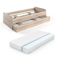 AUSZIEHBETT Enzo Sonoma 90x200 cm mit Matratze - Sonoma Eiche, Holzwerkstoff (203.2/52.4/94cm) - VitaliSpa