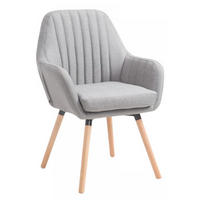 ARMLEHNENSTUHL Stoff grau - Eukalyptusholzfarben/Grau, Holz/Textil (67/93/58cm) - CLP