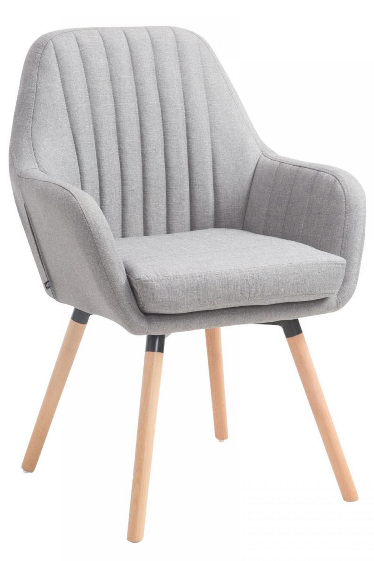ARMLEHNENSTUHL Stoff grau - Eukalyptusholzfarben/Grau, Holz/Textil (67/93/58cm) - CLP