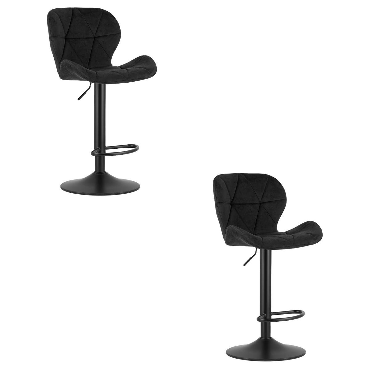 BARHOCKER 2-er Set WEST schwarzer Sitz, schwarze Basis - Schwarz, Textil (46/111/48.5cm) - Valora