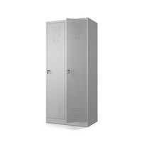 MEHRZWECKSCHRANK 2-türig aus Metall Hellgrau 80x180x50cm - Hellgrau, Metall (80/180/50cm) - Muralo