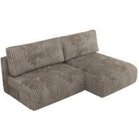 ECKSCHLAFSOFA VIVO L Hellbraun Cord - rechts - Hellbraun/Schwarz, Kunststoff/Textil (150/223cm) - MKS