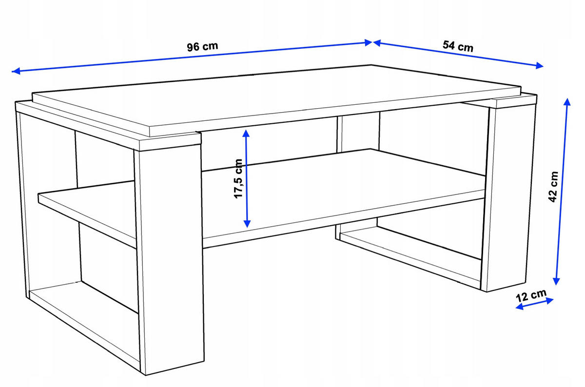 COUCHTISCH Holzwerkstoff rechteckig stabil Nussbaumfarben 42/54/96cm - Nussbaumfarben/Weiß, Holzwerkstoff (53.8/96/42cm) - CraftPAK
