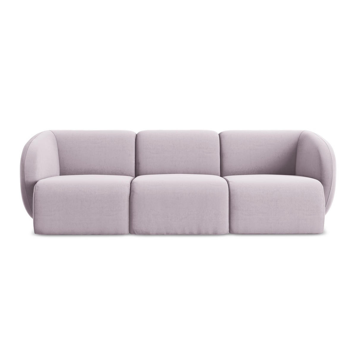 3-SITZER SOFA Samt Stoff Violett - Flieder/Schwarz, Holzwerkstoff/Kunststoff (244/75/94cm) - LaMiaSofa